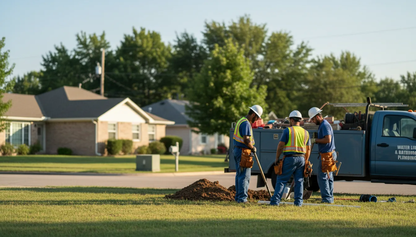 Residential water line and bathroom plumbing service in Le Claire, IA